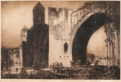 Lot 10 - Frank Brangwyn - The Valentré Bridge, Cahors | etching