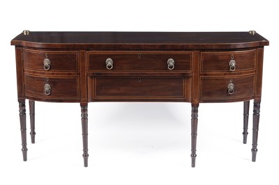 Lot 751 - A George III mahogany and satinwood sideboard