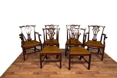 Lot 8 - N.H Chapman & Co: a set of six mahogany Chippendale style chairs