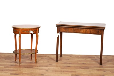 Lot 25 - An Edwardian mahogany tea table; and a French-style occasional table