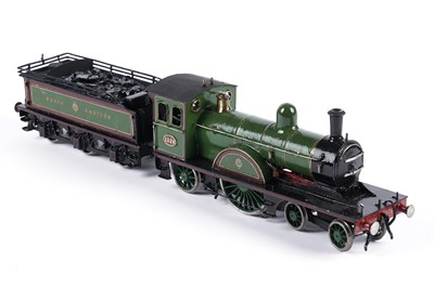 Lot 259 - A metal kit-built 0-gauge 4-2-2 locomotive and six-wheel tender