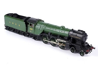 Lot 266 - A metal kit-built 0-gauge 4-6-2 locomotive and eight-wheel tender