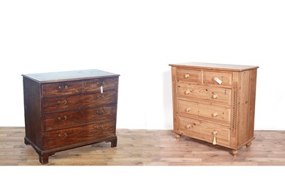 Lot 51 - A pine chest of drawers and a George III chest of drawers