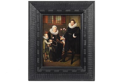 Lot 234 - After Adam van Noort - A Portrait of a Family in An Interior | oil