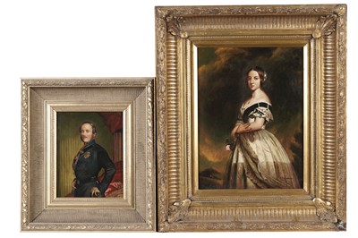 Lot 236 - Oil portraits of Queen Victoria and Prince Albert