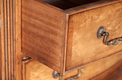 Lot 73 - Reprodux Bevan Funnell: A Georgian style walnut serpentine fronted chest-on-chest