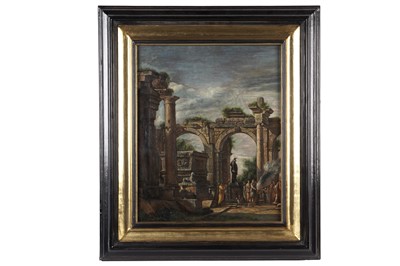 Lot 257 - N* Bertin - Gathering Amidst the Classical Ruins | oil