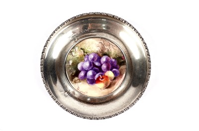 Lot 776 - A silver mounted Royal Worcester pin dish