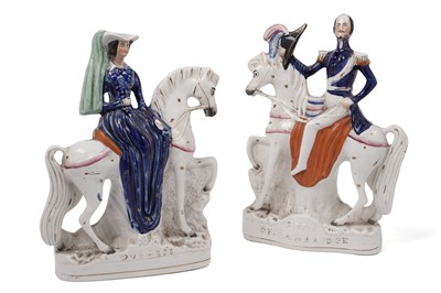 Lot 480 - A pair of Staffordshire figures of the Duke and Duchess of Cambridge