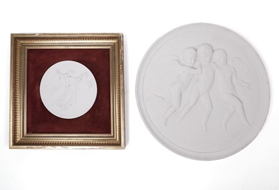 Lot 451 - A Royal Copenhagen biscuit plaque after Thorvaldsen; and another