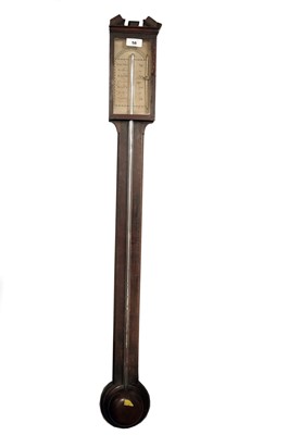 Lot 58 - A late Georgian mahogany stick barometer