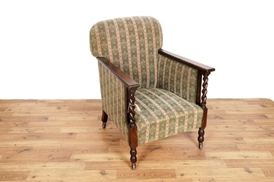 Lot 73 - A Victorian carved oak armchair