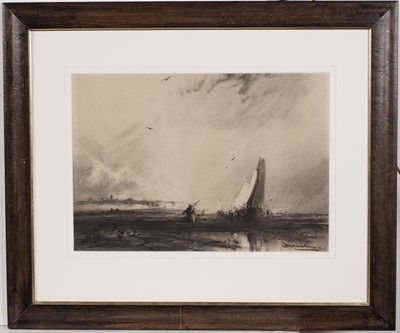 Lot 1640 - Frank Wasley - A pair of marine views | charcoal on paper