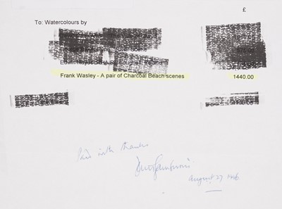 Lot 1640 - Frank Wasley - A pair of marine views | charcoal on paper