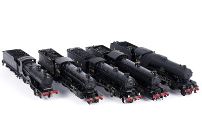 Lot 296 - Five metal 00-gauge locomotives and tenders