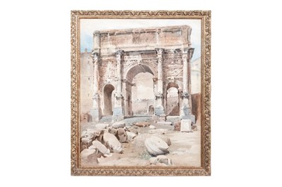 Lot 10 - Henry Parsons Riviere - The Arch of Septimius Severus | watercolour