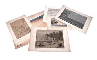 Lot 648 - Attributed to Louis Emile Adan - Eleven sketches of the Palace of Versailles | watercolour