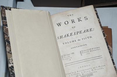 Lot 223 - The Works of Shakespeare, 1733, 7 vols