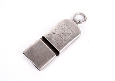 Lot 798 - A Sampson Mordan & Co silver whistle