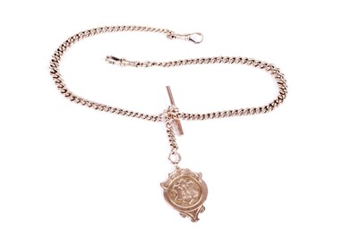 Lot 539 - A 9ct rose gold Albert watch chain