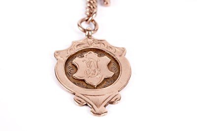 Lot 539 - A 9ct rose gold Albert watch chain