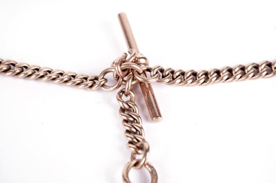 Lot 539 - A 9ct rose gold Albert watch chain