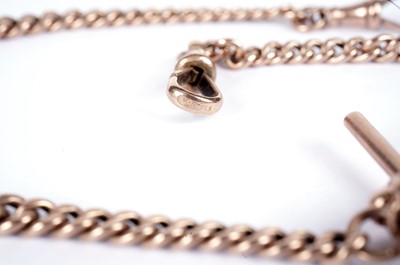 Lot 539 - A 9ct rose gold Albert watch chain