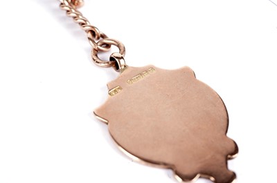 Lot 539 - A 9ct rose gold Albert watch chain