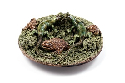 Lot 445 - A Caldas Palissy style dish