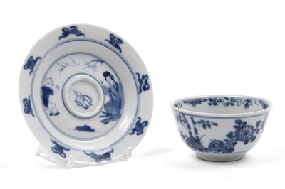 Lot 360 - A Chinese blue and white tea bowl and a saucer