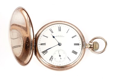 Lot 570 - A gold plated full hunter pocket watch, by the American Waltham Watch Co