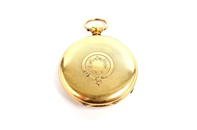 Lot 1021 - Robin Owens, London: an 18ct yellow gold cased open faced pocket watch