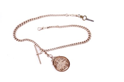 Lot 649 - A 1920s rose gold billiards medal, on gold chain