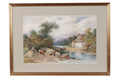 Lot 50 - John Rock Jones Jnr - Watermill from the Bridge | watercolour