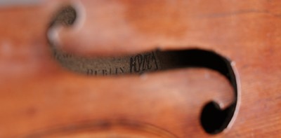 Lot 201 - A violin by Perry and Wilkinson, Dublin, numbered 2495; and original receipt