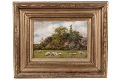 Lot 145 - Joseph Dixon Clark - Sheep and Spring Blossom | oil