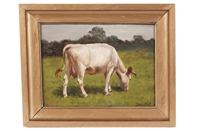 Lot 147 - Joseph Dixon Clark - Cow Grazing in a Pasture | oil on board