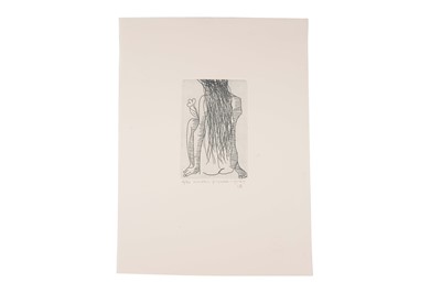 Lot 299 - Charles Blackman - Nude + Flower - Grey | limited edition etching