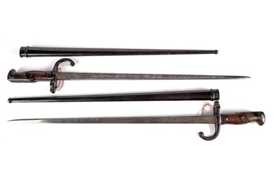 Lot 1025 - Two French Gras rifle bayonets