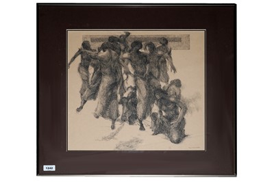 Lot 1242 - Khalil Ibrahim - 'Fisherman Series J' | ink on card
