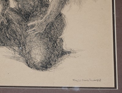 Lot 1242 - Khalil Ibrahim - 'Fisherman Series J' | ink on card