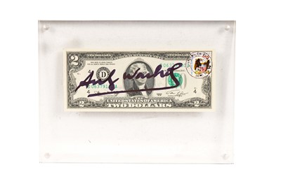Lot 1228 - Andy Warhol - Signed Two Dollar Bill