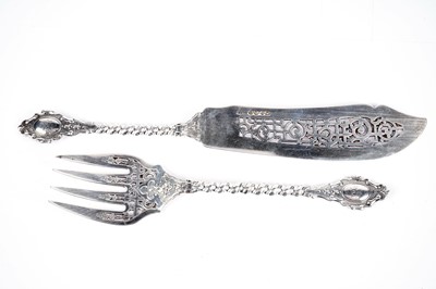 Lot 788 - A Victorian silver fish slice and fork