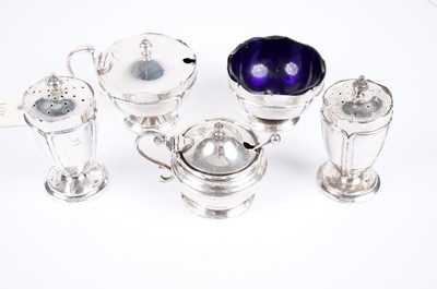 Lot 791 - A set of George V silver condiments