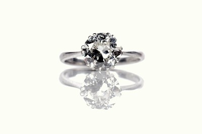 Lot 1207 - A old-European cut solitaire diamond ring