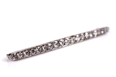 Lot 1211 - A Victorian diamond bar brooch