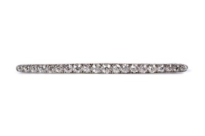 Lot 1211 - A Victorian diamond bar brooch