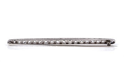 Lot 1211 - A Victorian diamond bar brooch