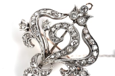 Lot 1214 - A Victorian Belle Epoque diamond brooch/pendant