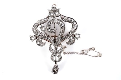 Lot 1214 - A Victorian Belle Epoque diamond brooch/pendant